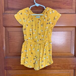 Toddler girl floral yellow romper